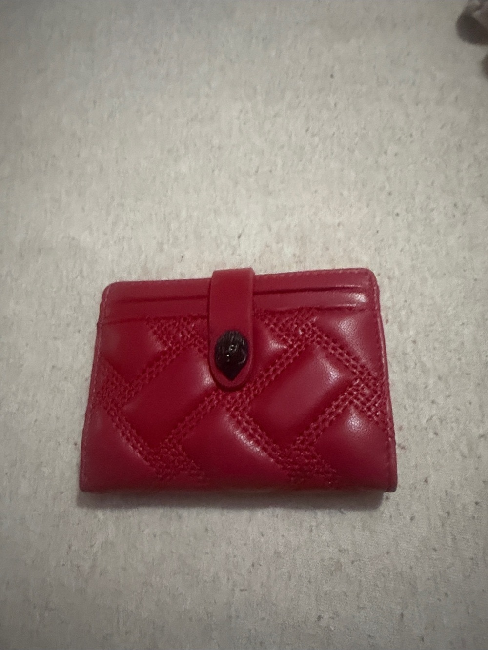 Kurt Geiger Red Quilted Leather Snap Wallet